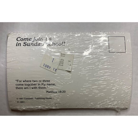 Vintage Christian Sunday School Postcards Dog & Child Ephemera Bible Verse - Picture 2 of 5